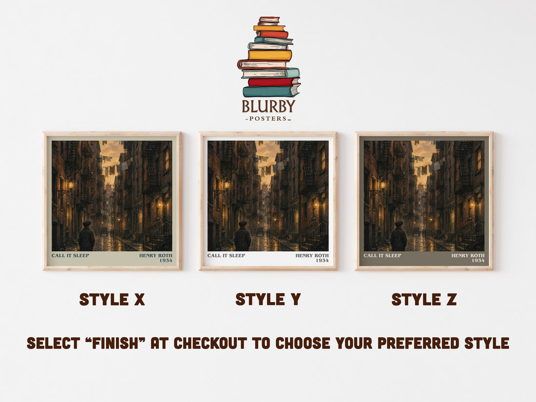 Call It Sleep literary print in frame leaning in hallway – literary fiction wall art (mockup)