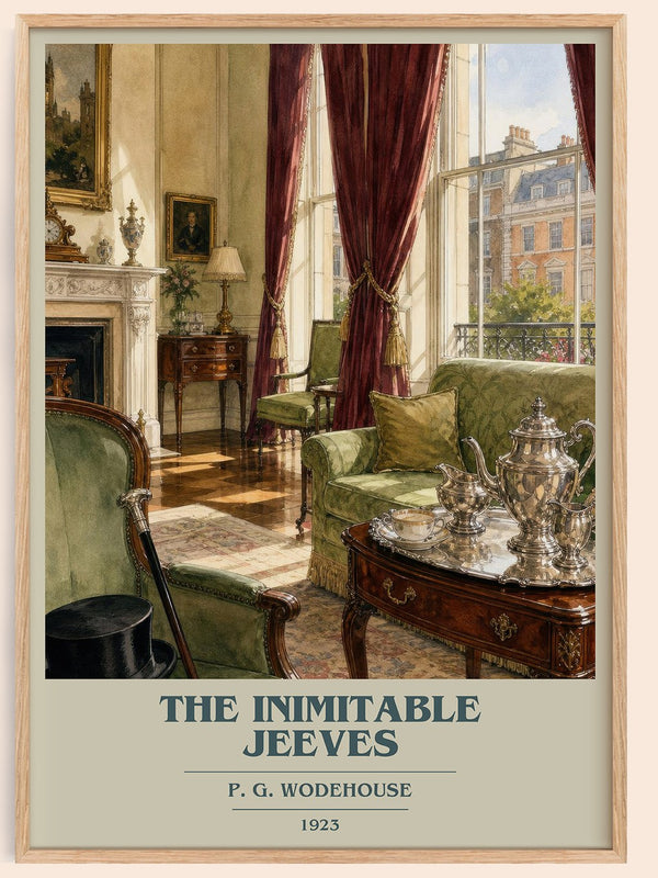 The Inimitable Jeeves book cover book poster by P. G. Wodehouse – framed literary art print