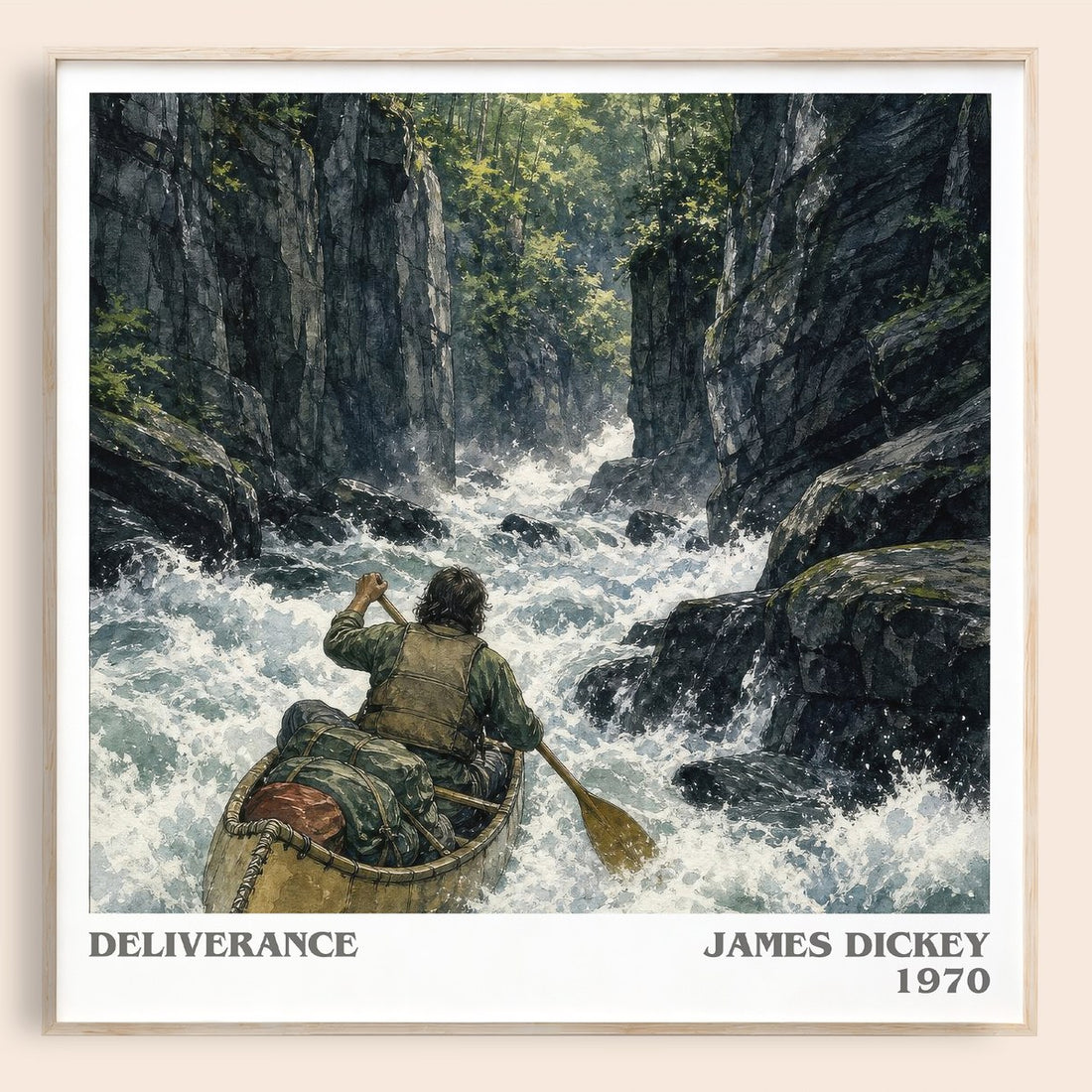 Deliverance literary book poster by James Dickey – framed literary art print
