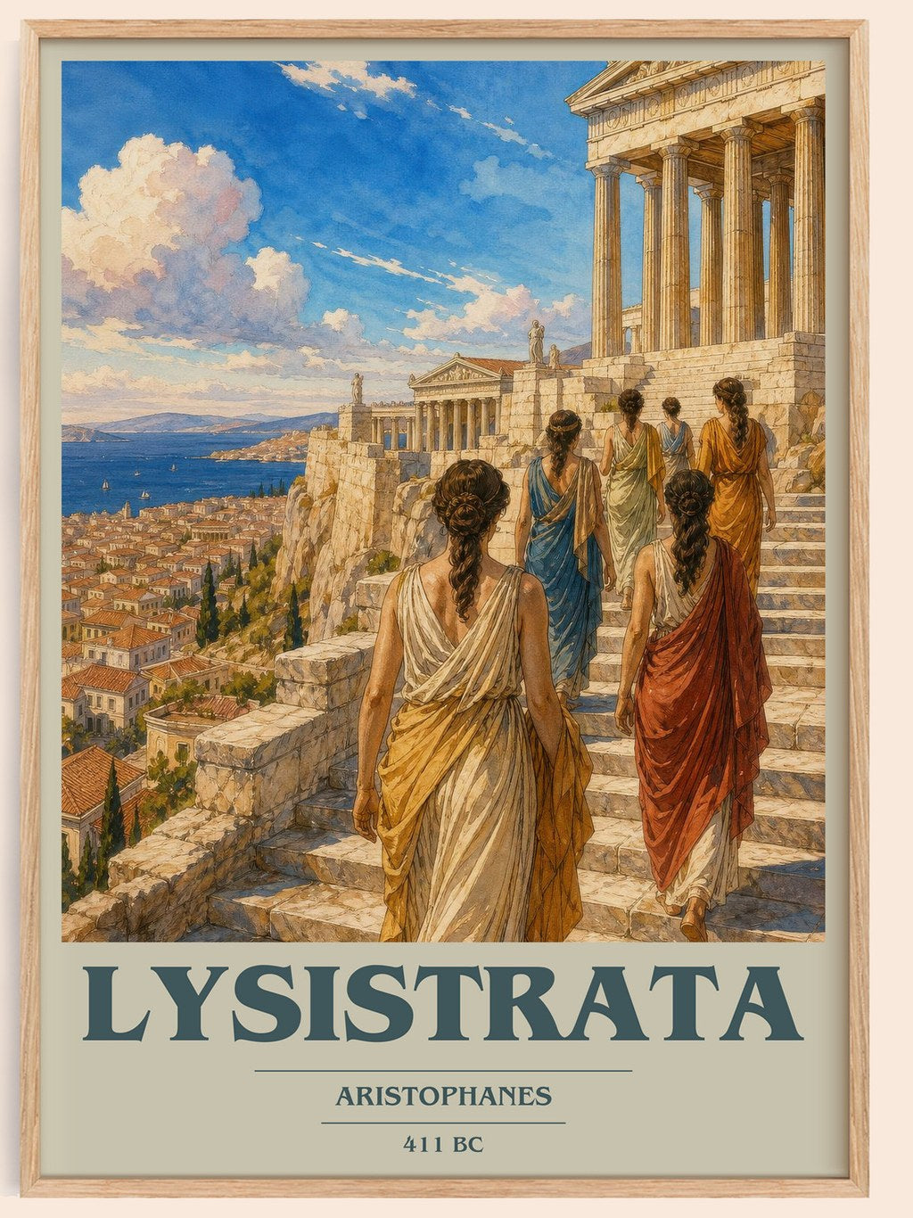 Lysistrata book cover book poster by Aristophanes – framed literary art print
