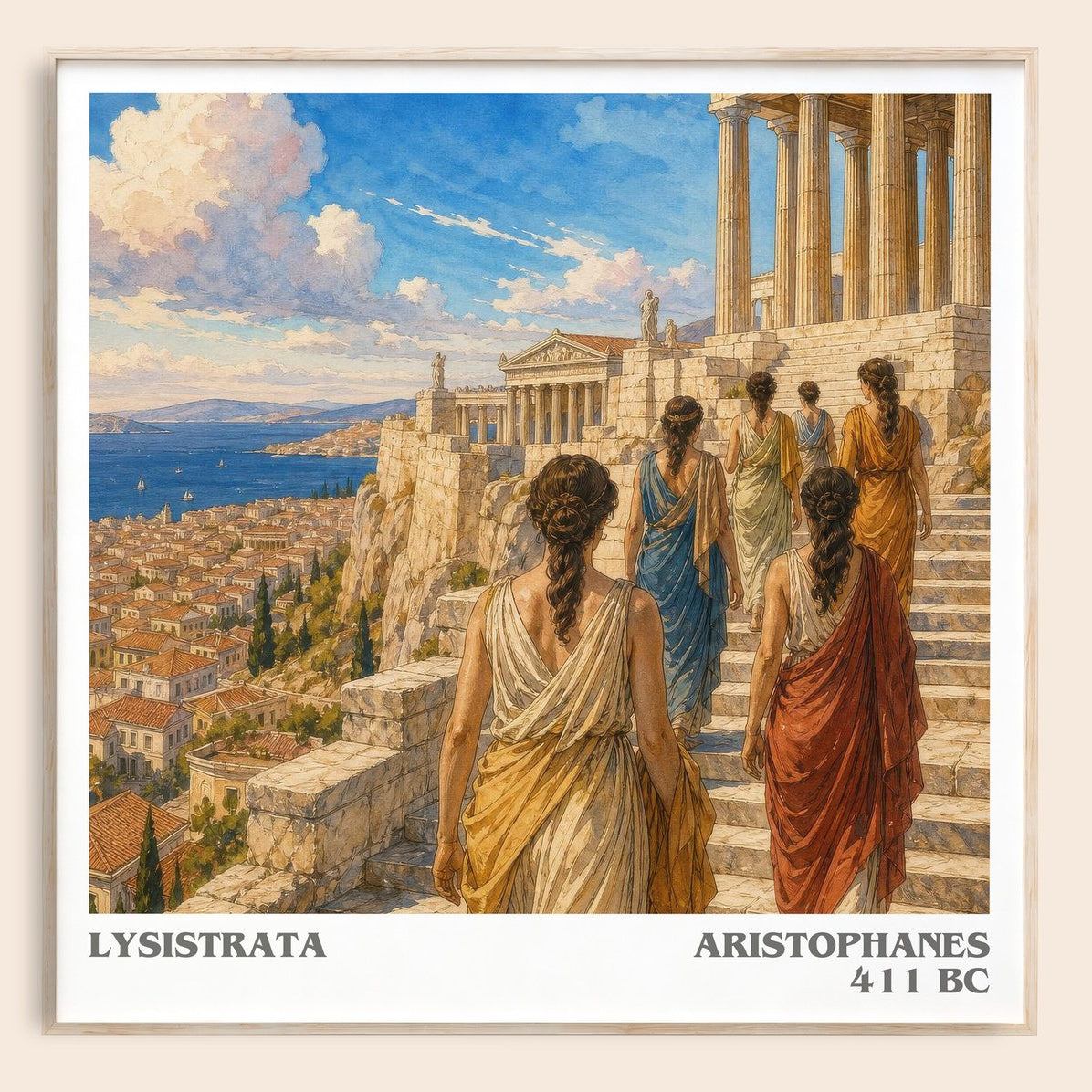 Lysistrata literary book poster by Aristophanes – framed literary art print