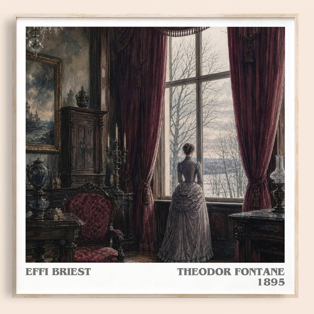 Effi Briest literary book poster by Theodor Fontane – framed literary art print