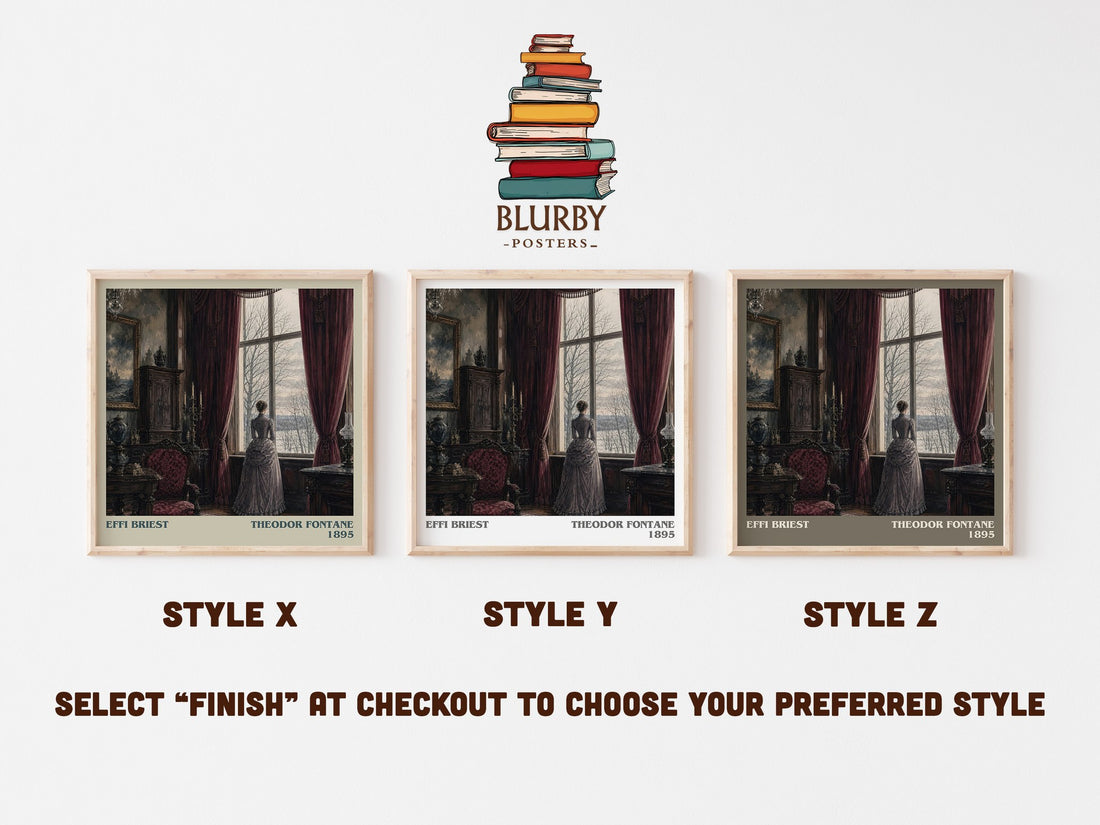 Effi Briest literary print in frame leaning in hallway – classic literature wall art (mockup)