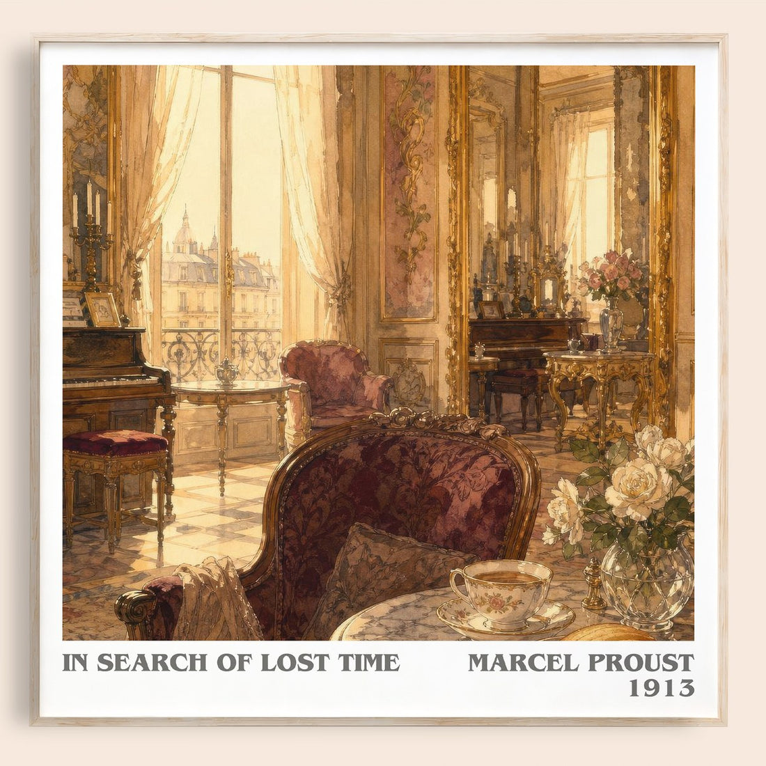 In Search of Lost Time literary book poster by Marcel Proust – framed literary art print