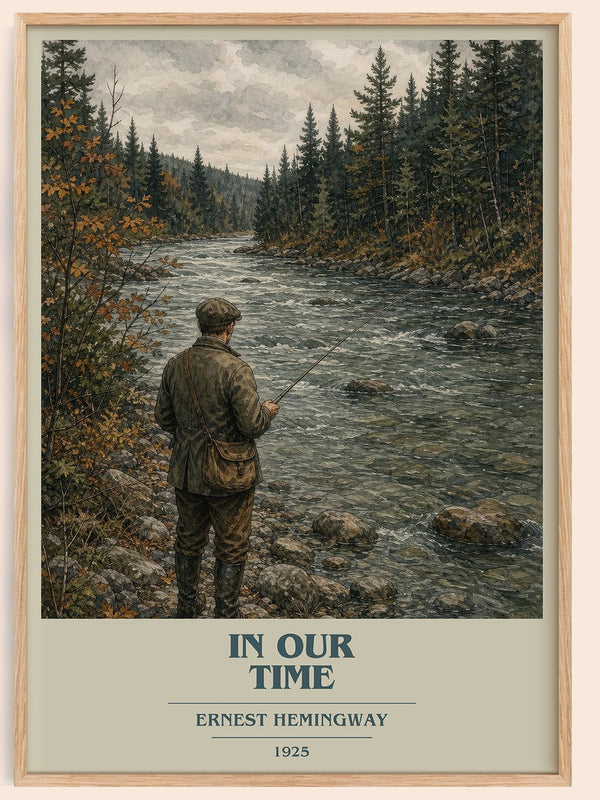 In Our Time book cover book poster by Ernest Hemingway – framed literary art print
