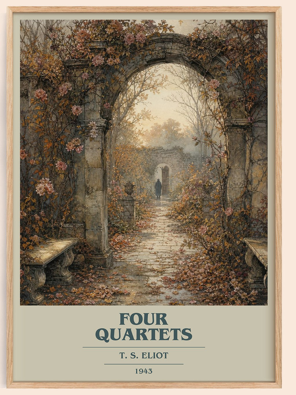 Four Quartets book cover book poster by T. S. Eliot – framed literary art print