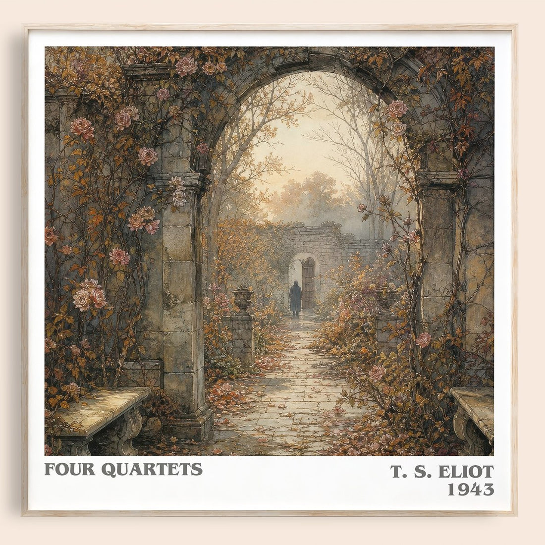 Four Quartets literary book poster by T. S. Eliot – framed literary art print