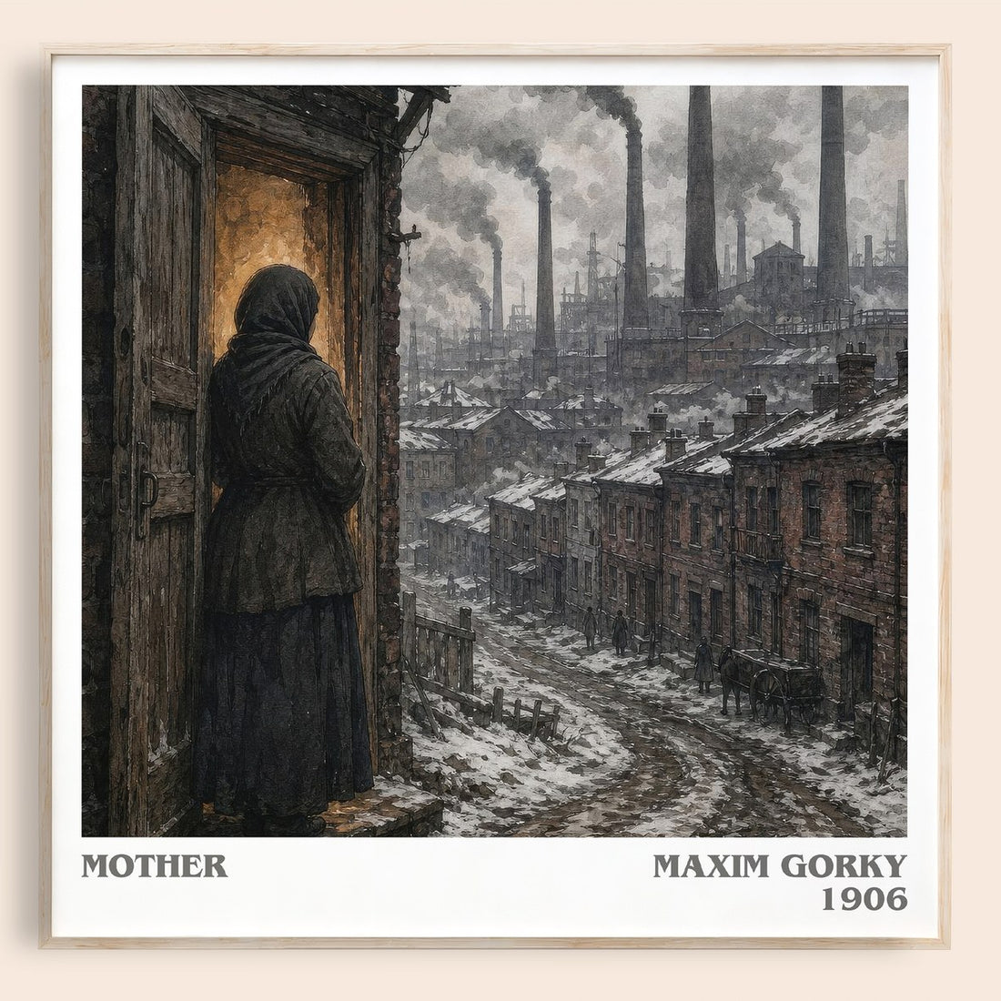 Mother literary book poster by Maxim Gorky – framed literary art print