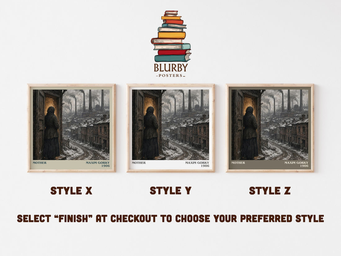 Mother literary print in frame leaning in hallway – classic literature wall art (mockup)