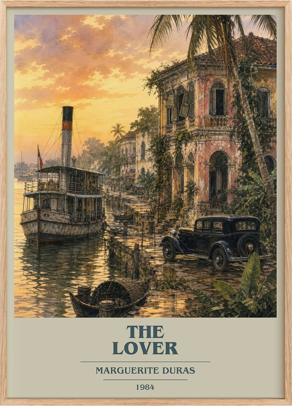 The Lover Book Cover Poster by Marguerite Duras