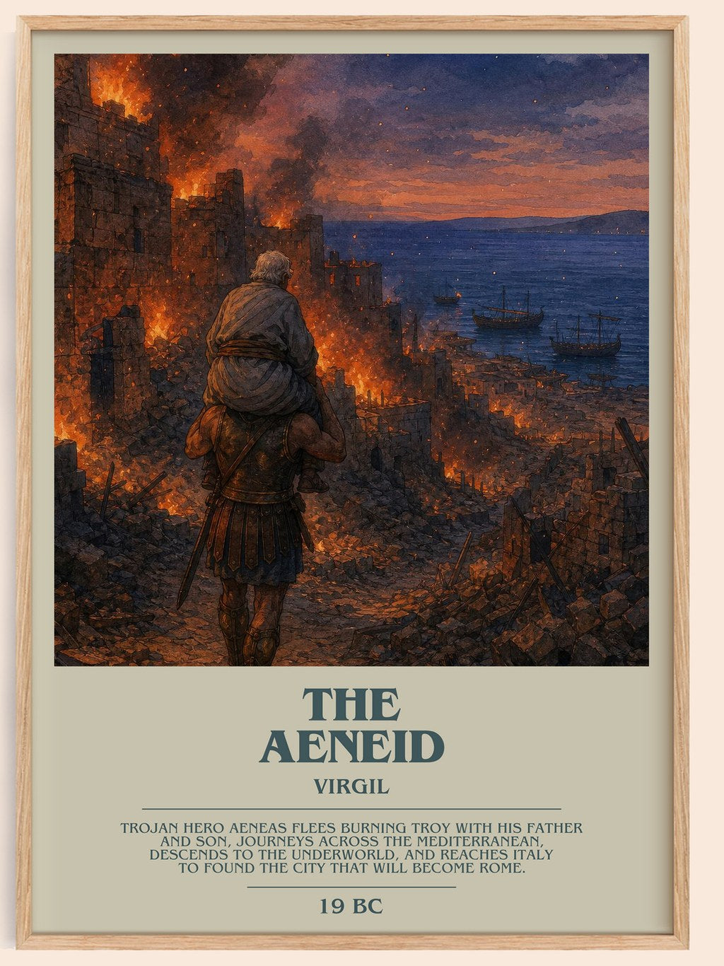 The Aeneid bookish book poster by Virgil – framed literary art print
