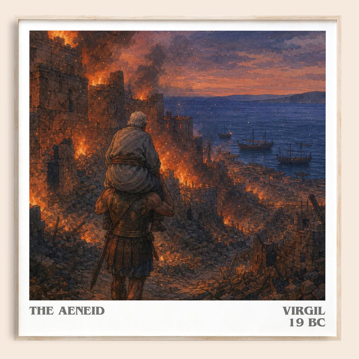 The Aeneid literary book poster by Virgil – framed literary art print
