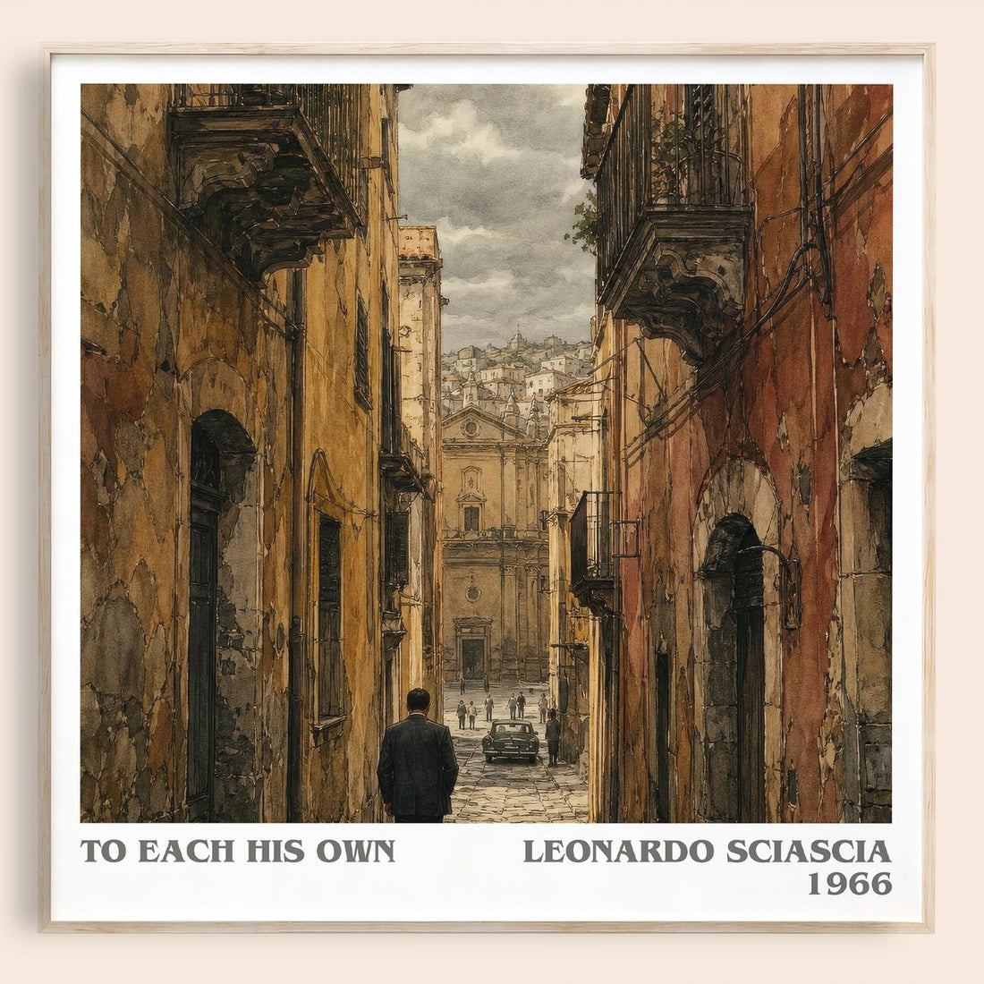 To Each His Own literary book poster by Leonardo Sciascia – framed literary art print