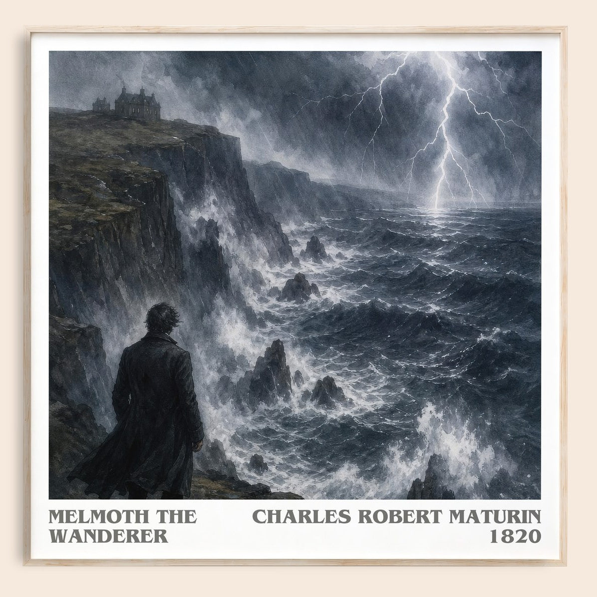 Melmoth the Wanderer literary book poster by Charles Robert Maturin – framed literary art print