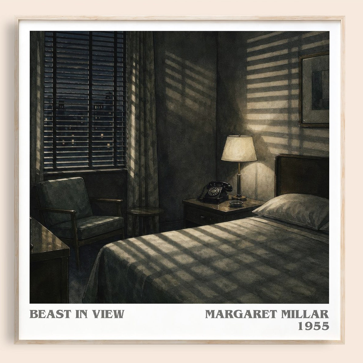 Beast In View literary book poster by Margaret Millar – framed literary art print