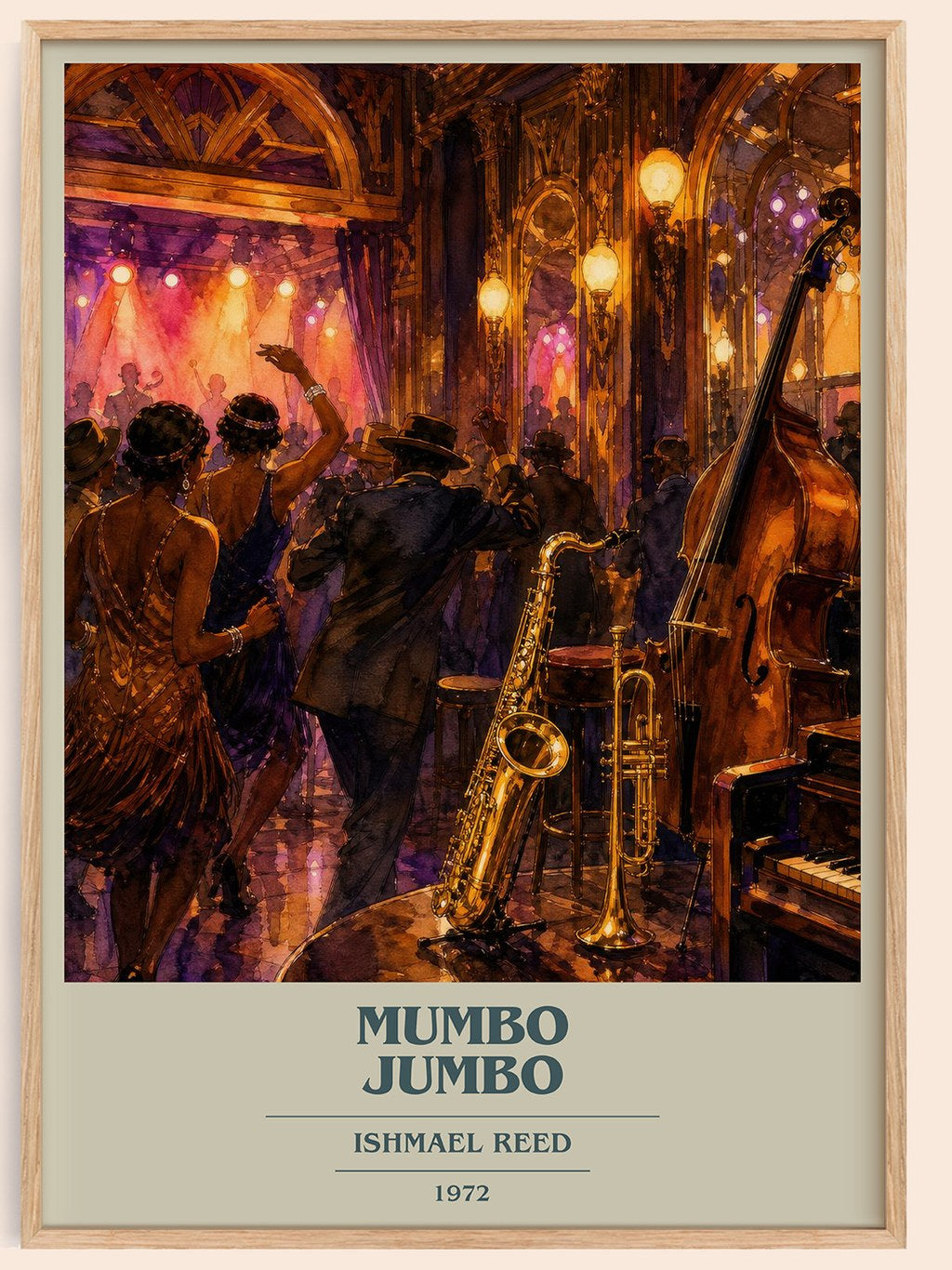 Mumbo Jumbo book cover book poster by Ishmael Reed – framed literary art print