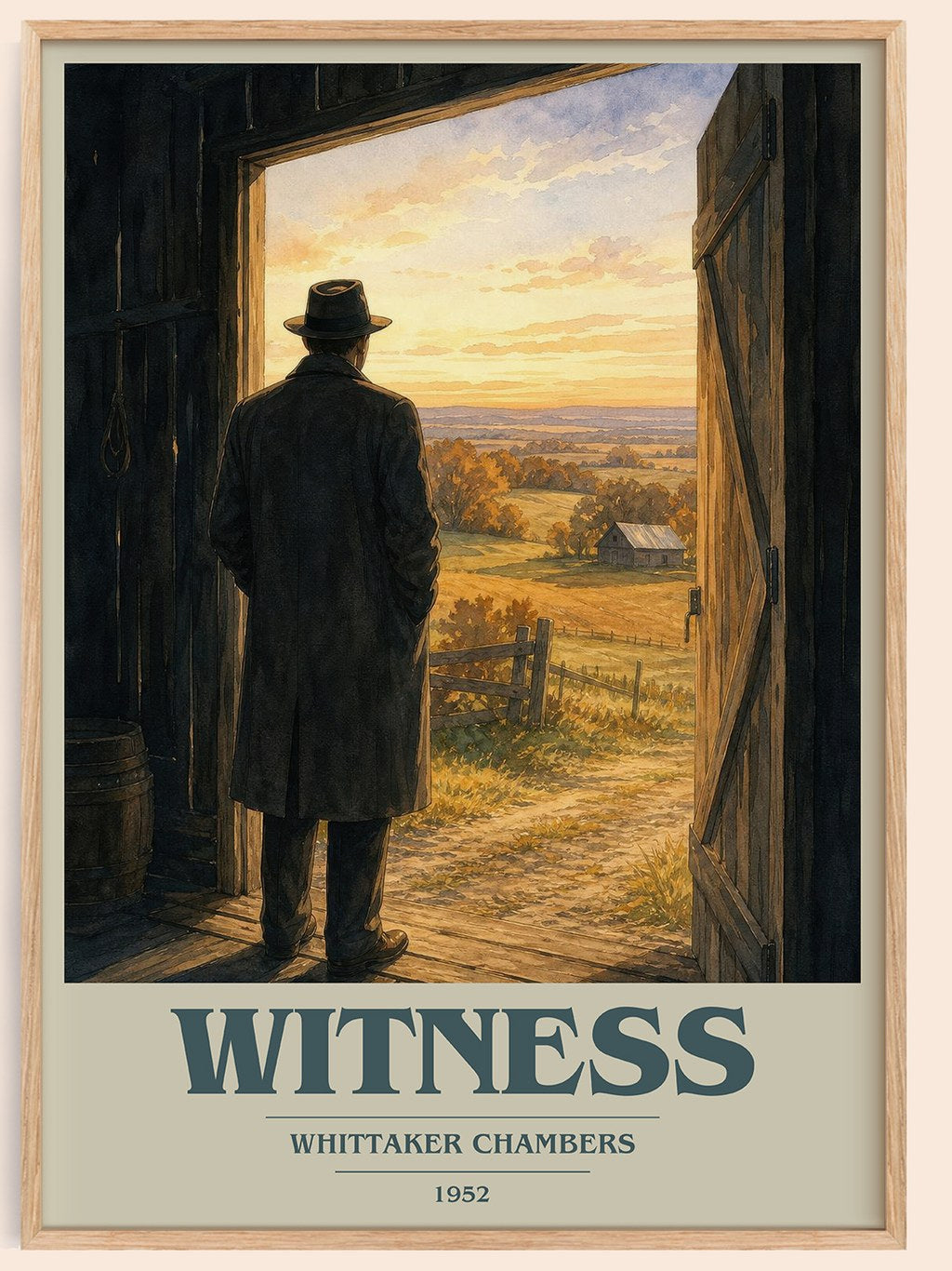 Witness book cover book poster by Whittaker Chambers – framed literary art print