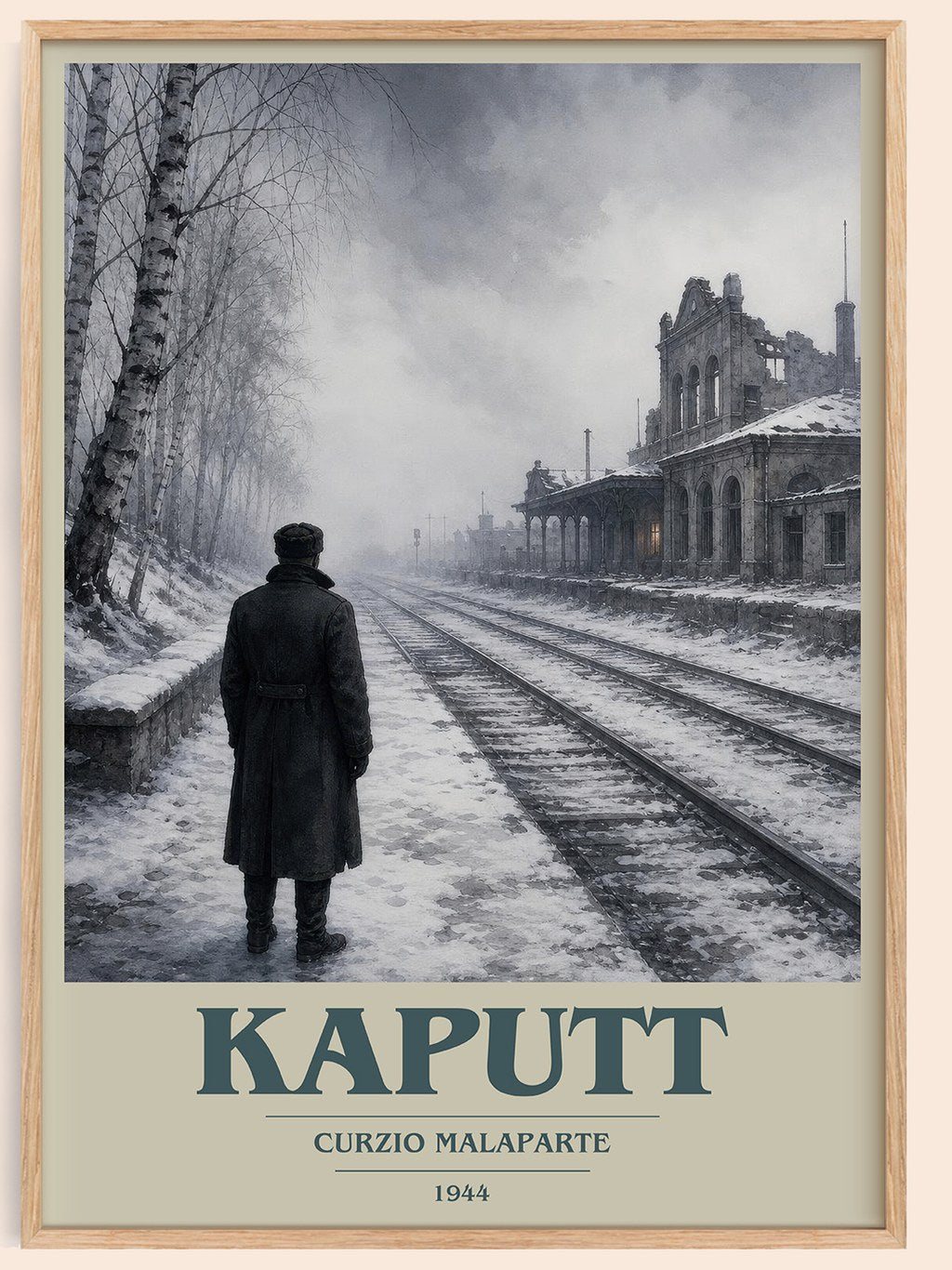 Kaputt book cover book poster by Curzio Malaparte – framed literary art print
