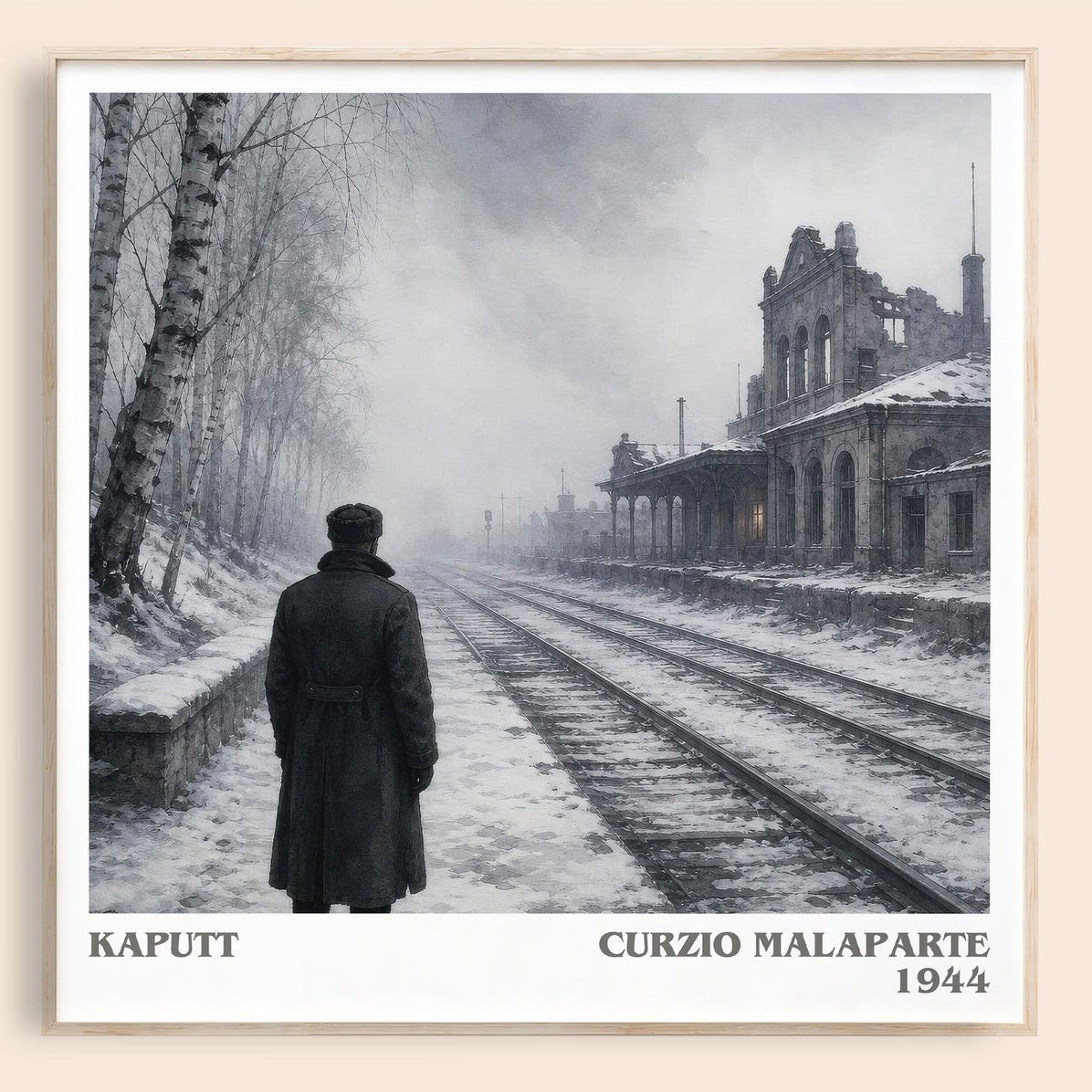 Kaputt literary book poster by Curzio Malaparte – framed literary art print