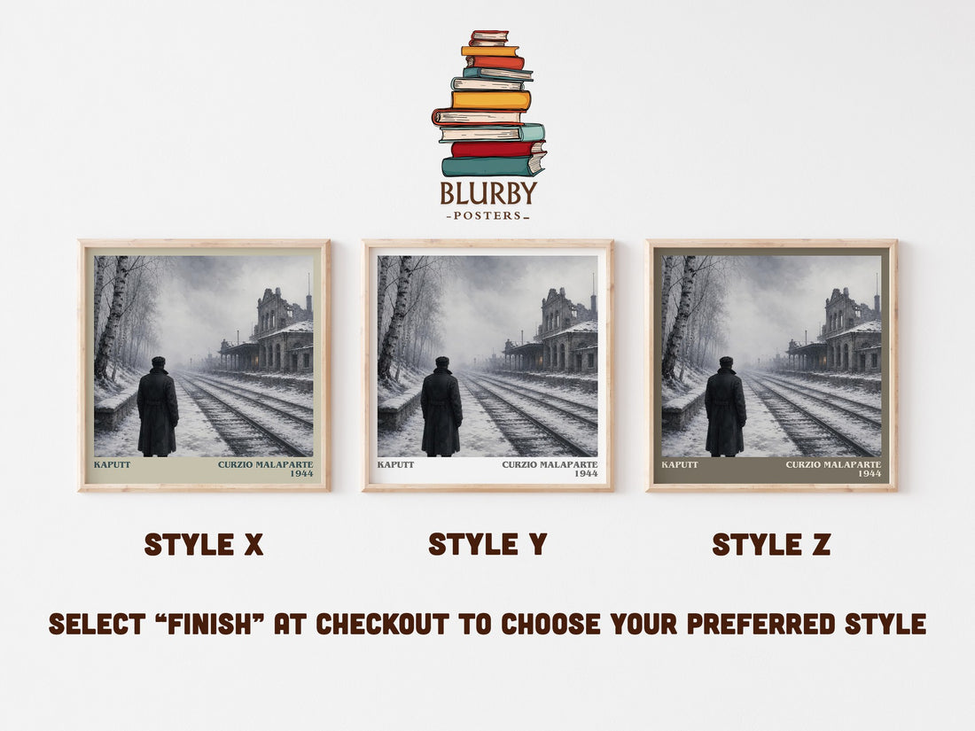 Kaputt literary print in frame leaning in hallway – memoir wall art