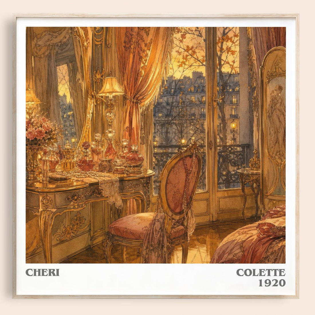 Cheri literary book poster by Colette – framed literary art print