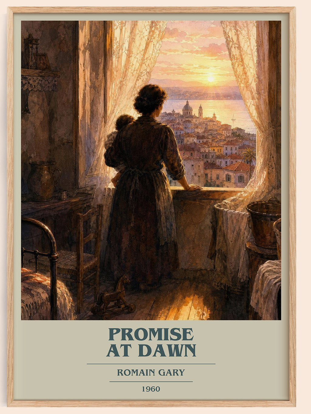 Promise at Dawn book cover book poster by Romain Gary – framed literary art print