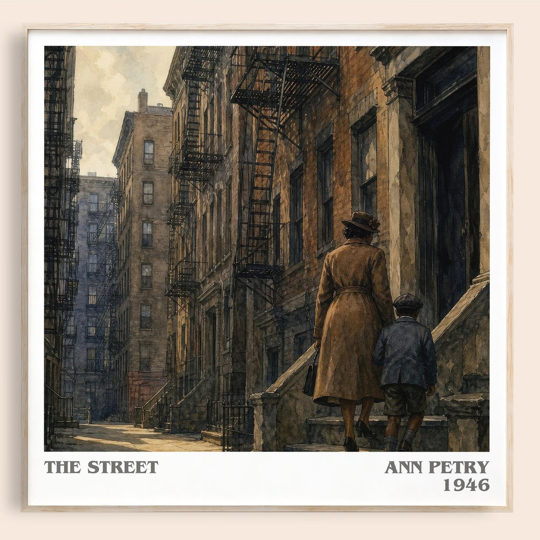 The Street literary book poster by Ann Petry – framed literary art print