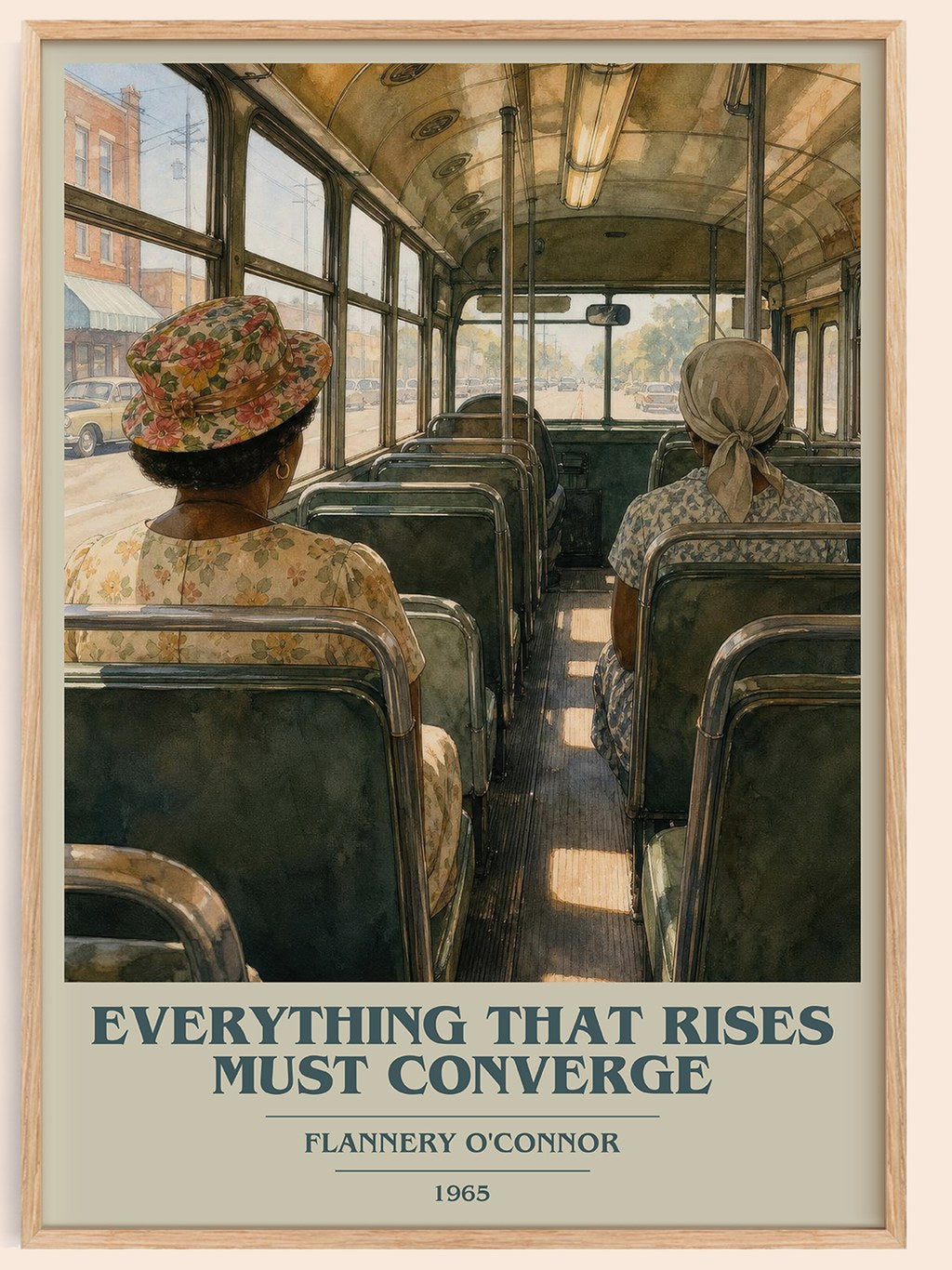 Everything That Rises Must Converge book cover book poster by Flannery O'Connor – framed literary art print