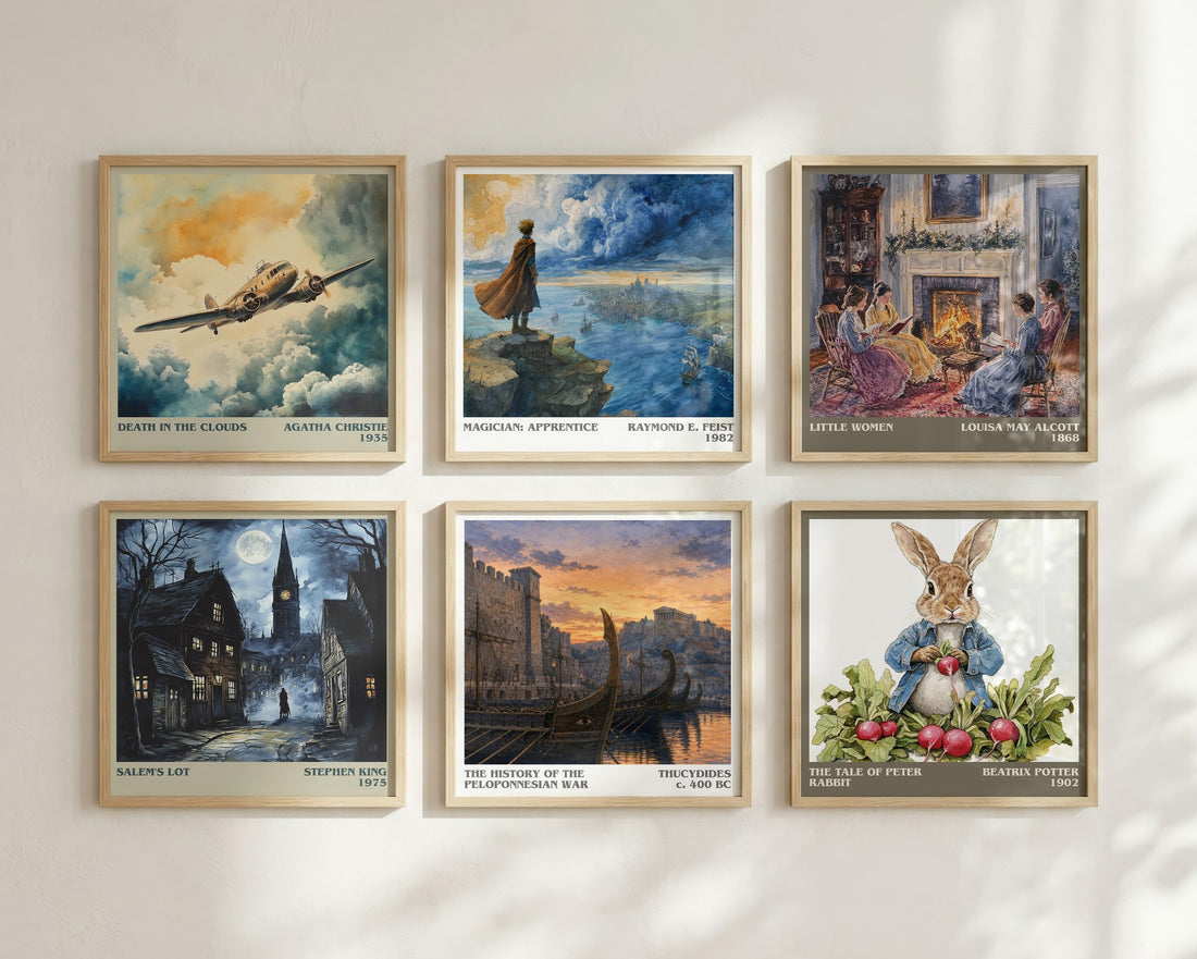 The History of the Peloponnesian War literary print in frame leaning in hallway – non fiction wall art