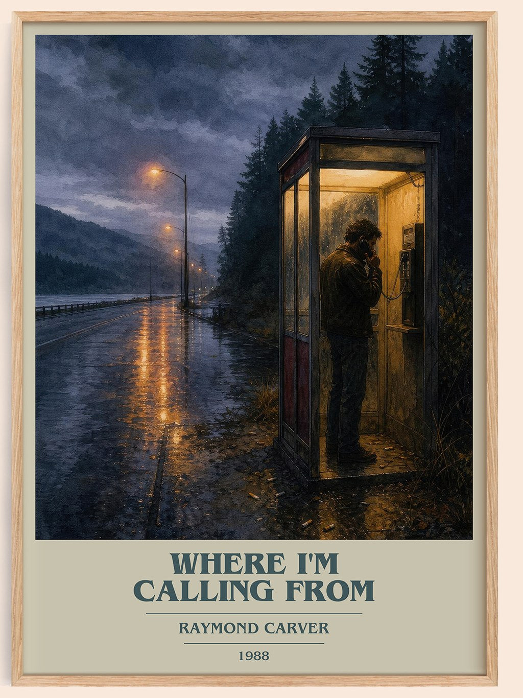 Where I'm Calling From book cover book poster by Raymond Carver – framed literary art print
