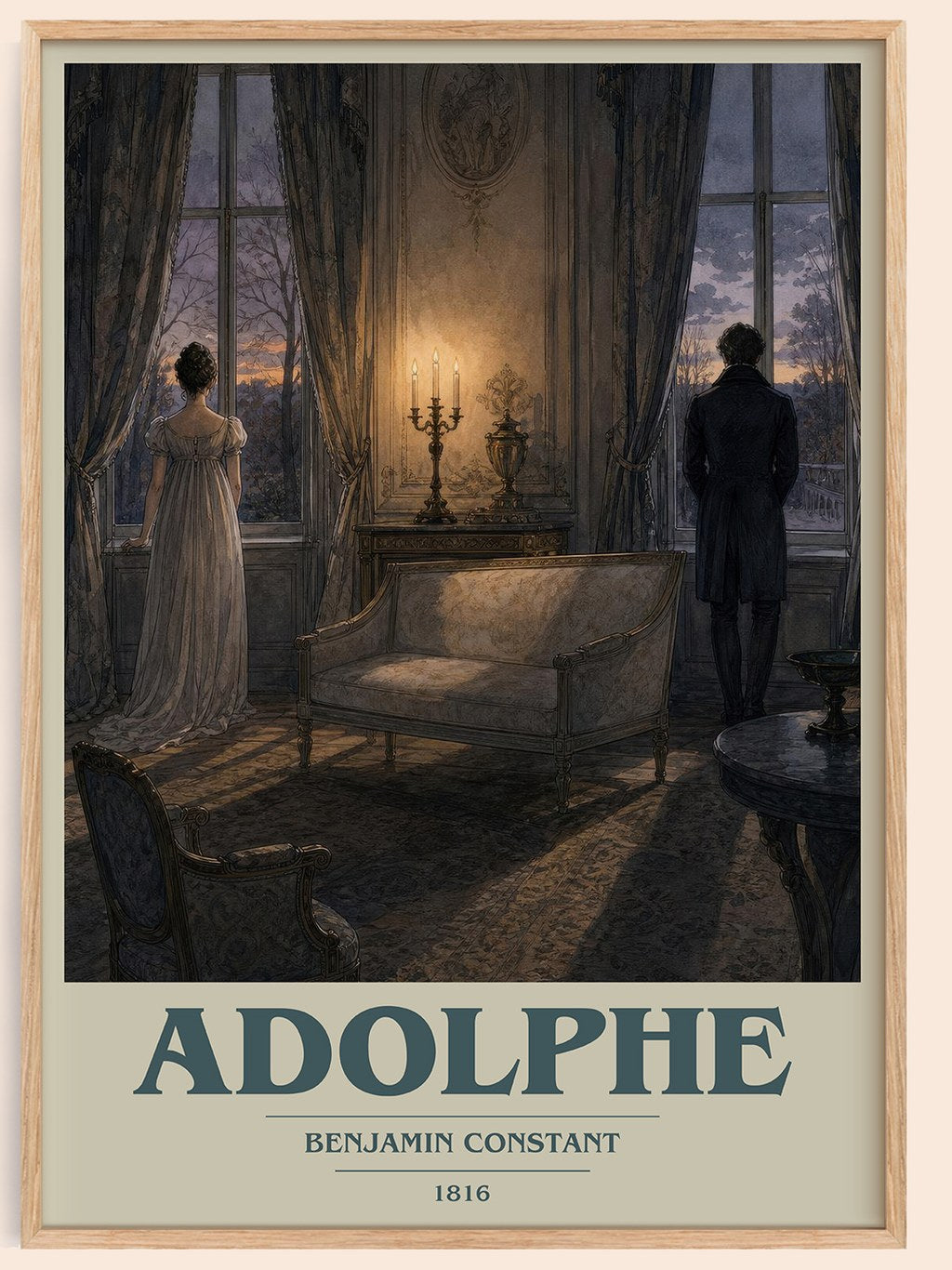 Adolphe book cover book poster by Benjamin Constant – framed literary art print