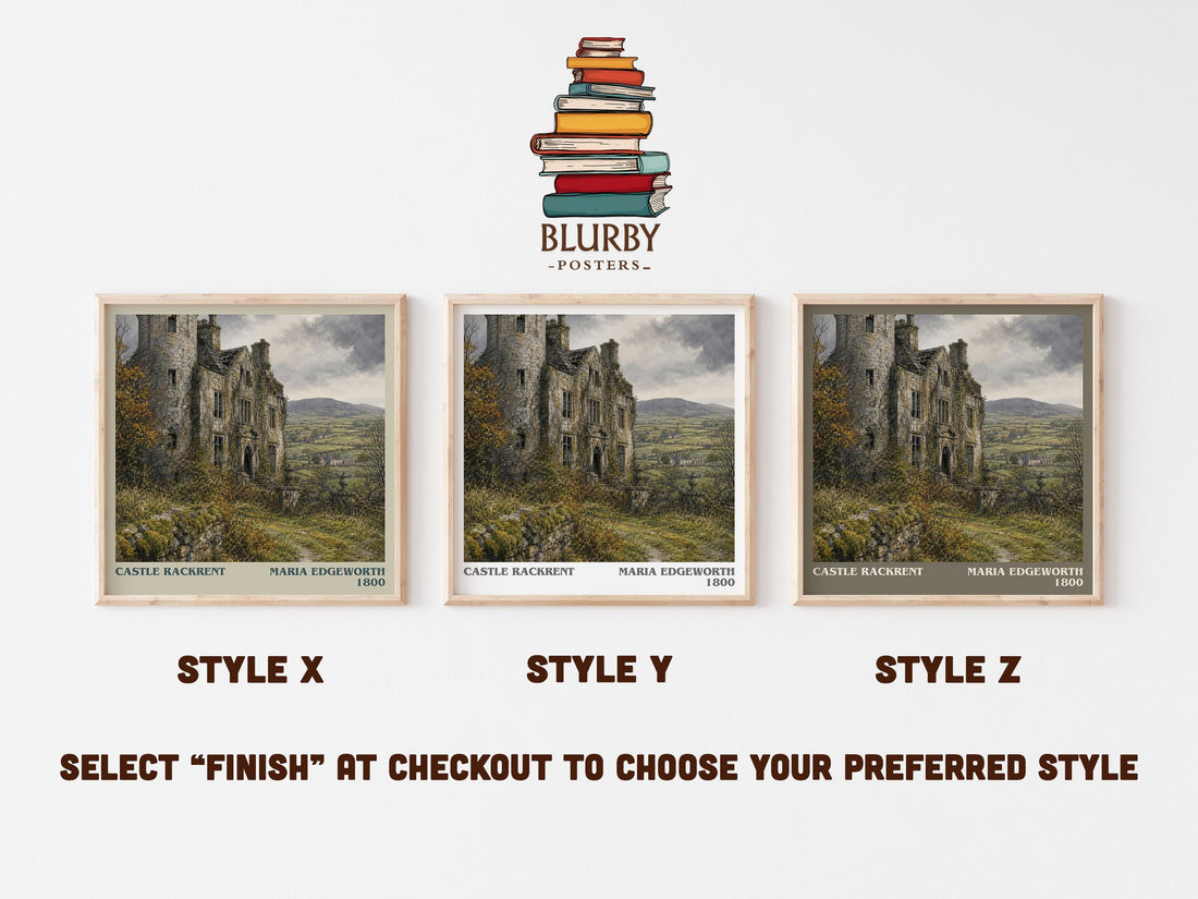 Castle Rackrent literary print in frame leaning in hallway – historical fiction wall art