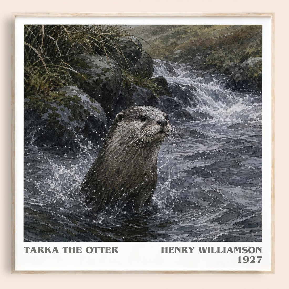 Tarka the Otter literary book poster by Henry Williamson – framed literary art print