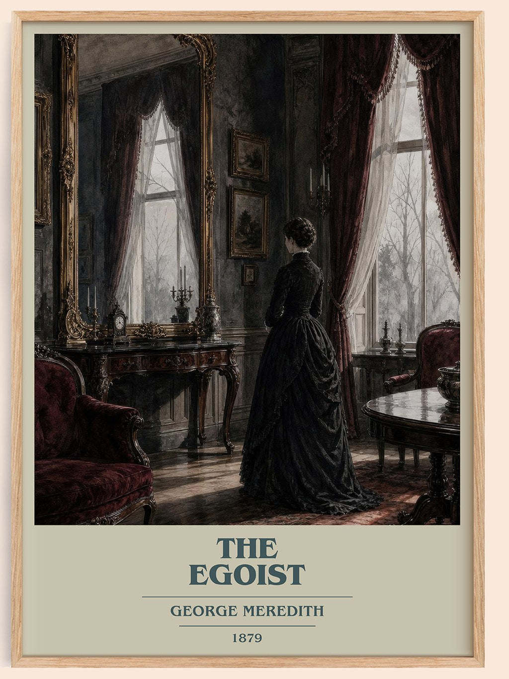 The Egoist book cover book poster by George Meredith – framed literary art print