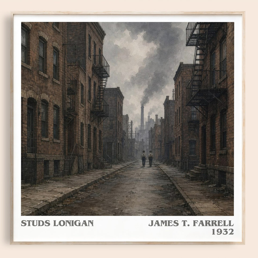 Studs Lonigan literary book poster by James T. Farrell – framed literary art print