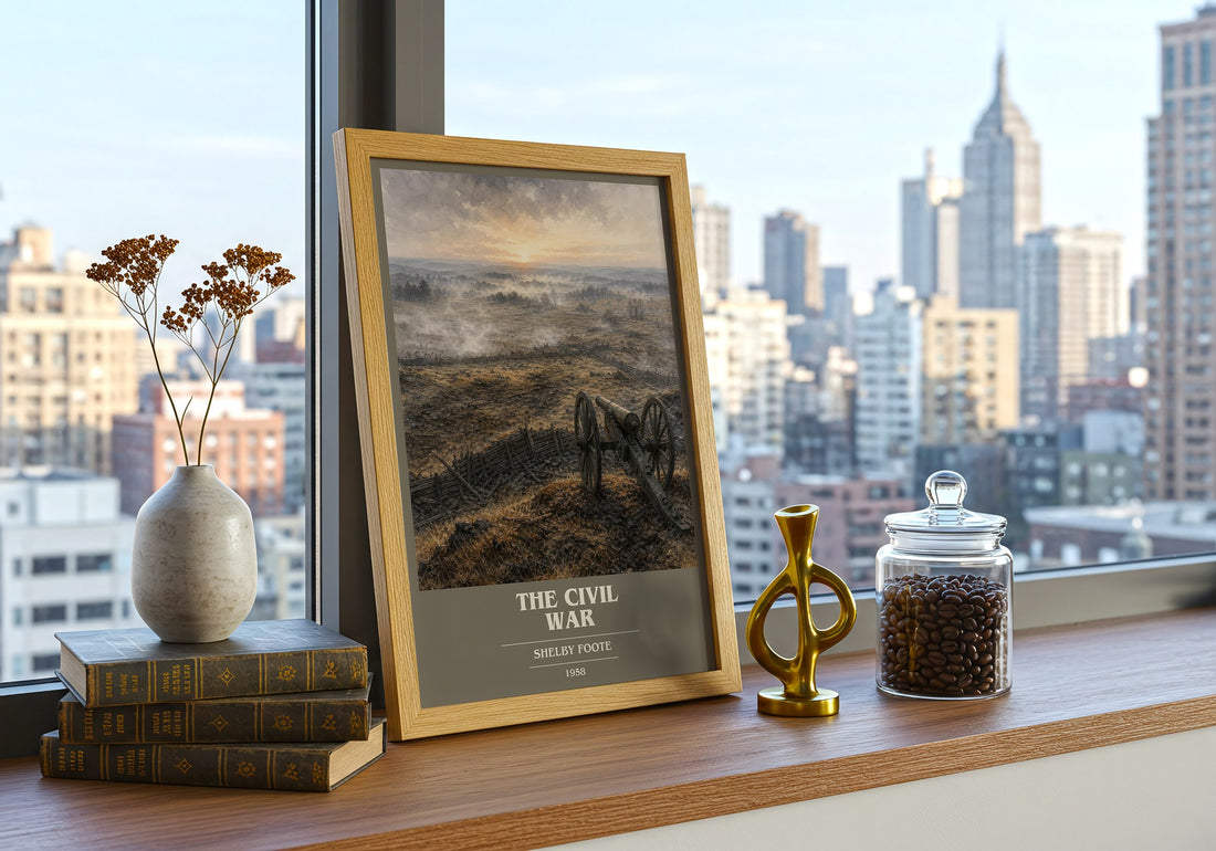 The Civil War book cover print framed by window – literary home decor