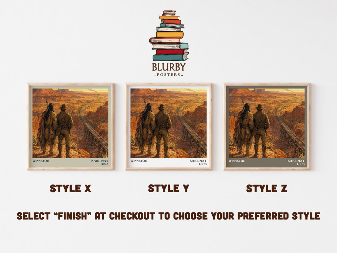 Winnetou literary print in frame leaning in hallway – adventure wall art (mockup)