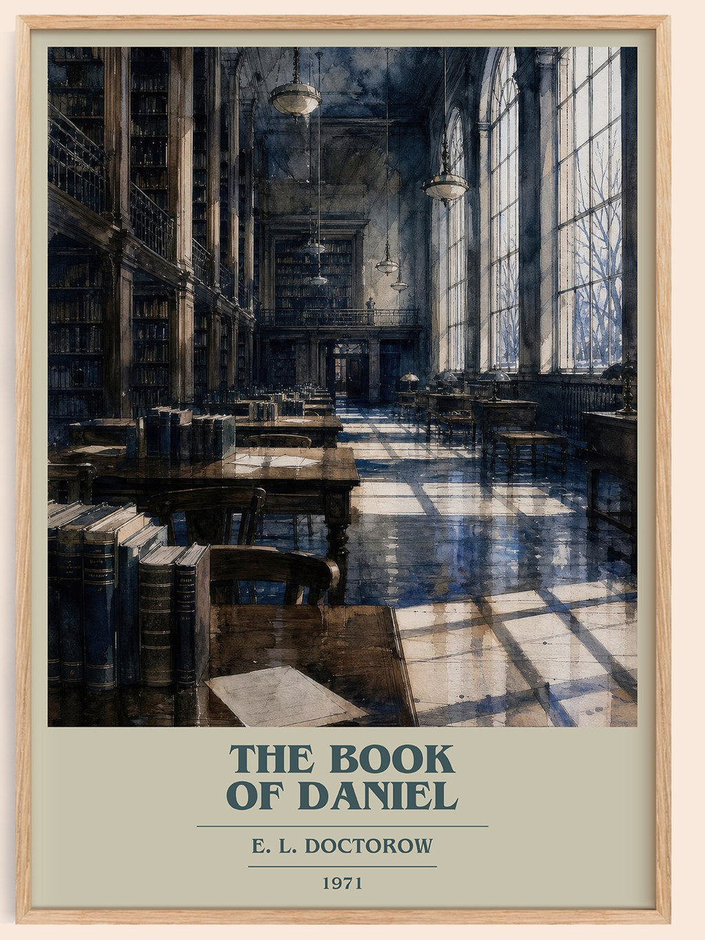 The Book of Daniel book cover book poster by E. L. Doctorow – framed literary art print