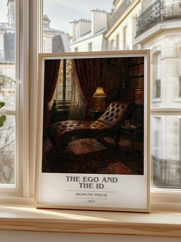 The Ego and the Id book cover poster colour and style options – Sigmund Freud book art
