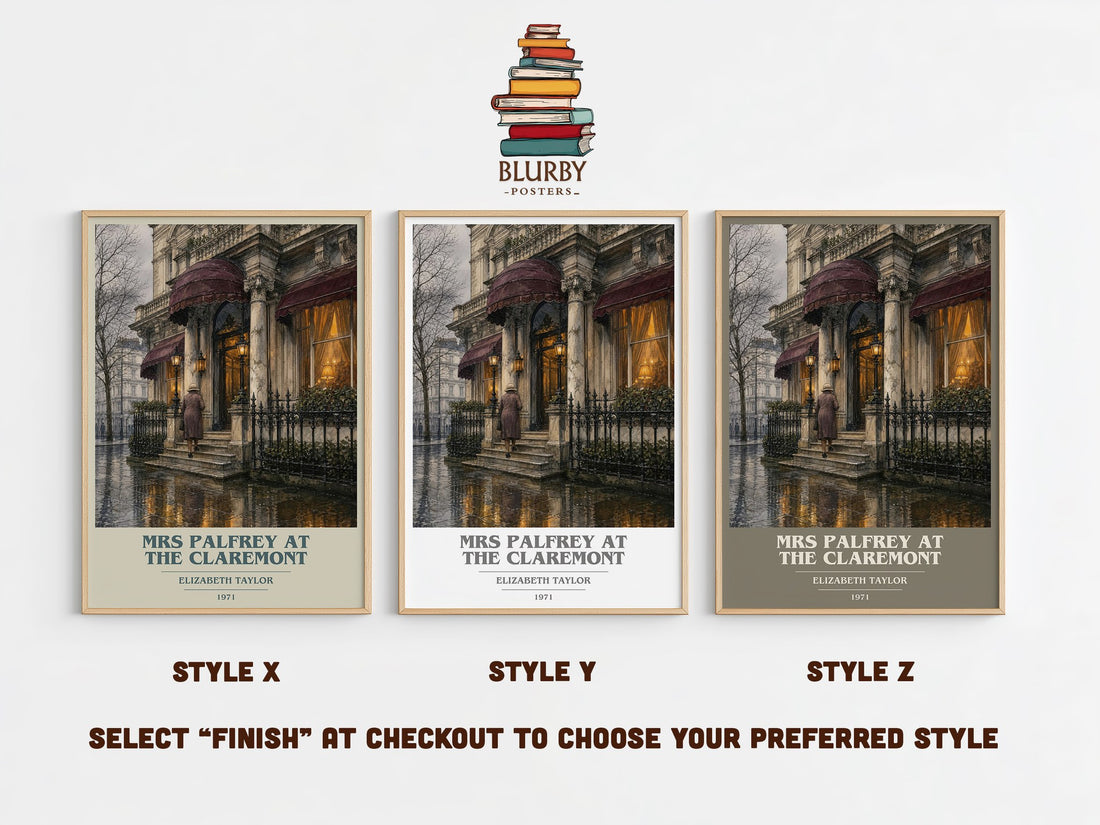 Mrs Palfrey at the Claremont book cover print in frame leaning in hallway – literary fiction wall art
