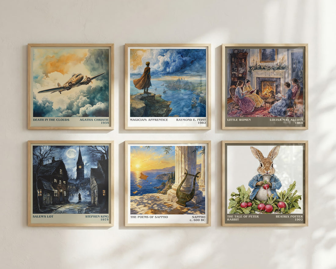 The Poems of Sappho literary print in frame leaning in hallway – poetry wall art