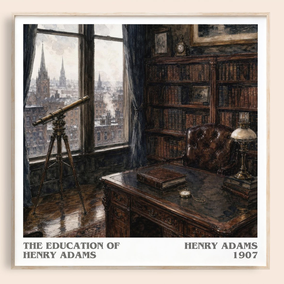 The Education of Henry Adams literary book poster by Henry Adams – framed literary art print