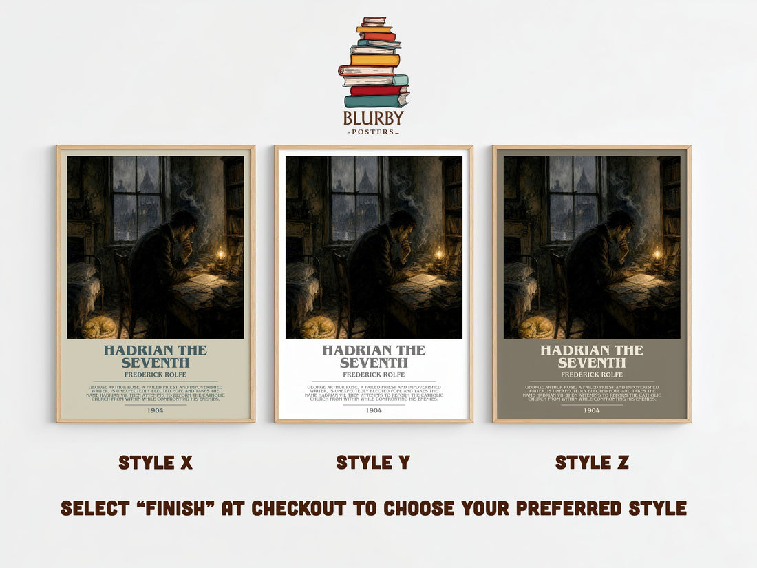 Hadrian the Seventh bookish print framed by window – literary home decor