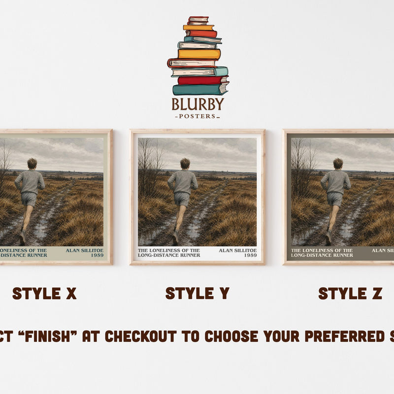 The Loneliness of the Long-distance Runner literary print in frame leaning in hallway – literary fiction wall art