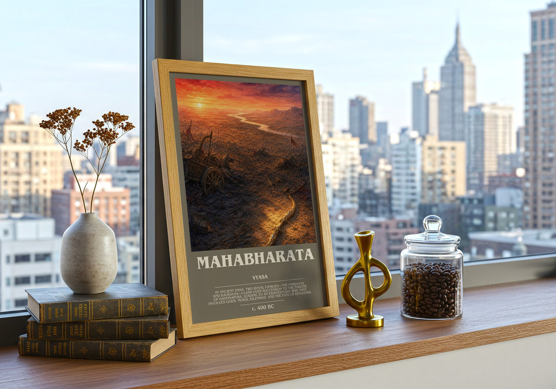 Mahabharata bookish poster colour and style options – Vyasa book art