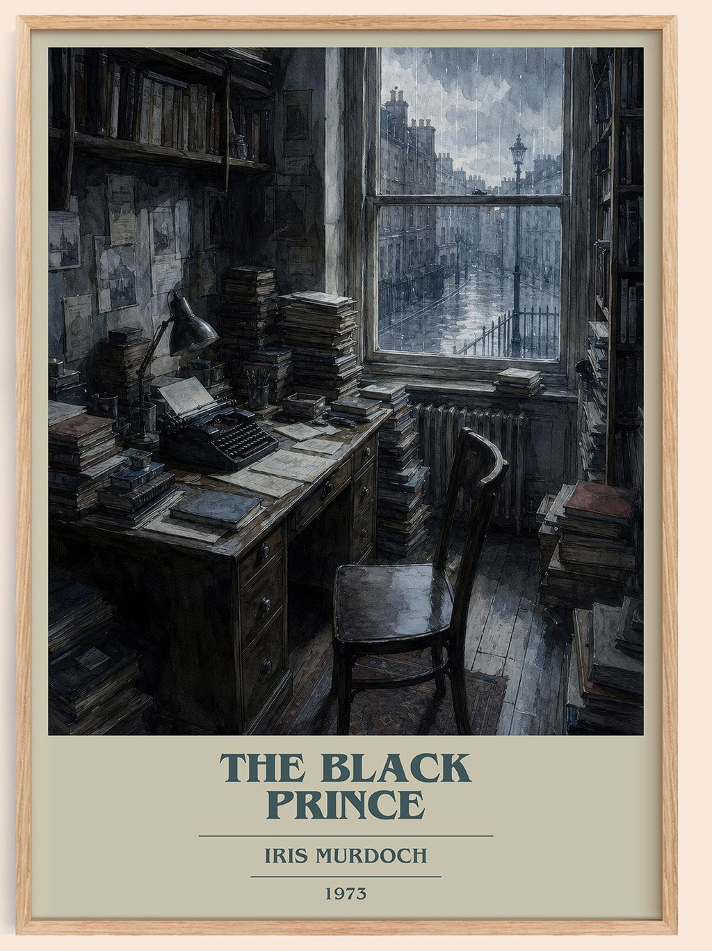 The Black Prince book cover book poster by Iris Murdoch – framed literary art print