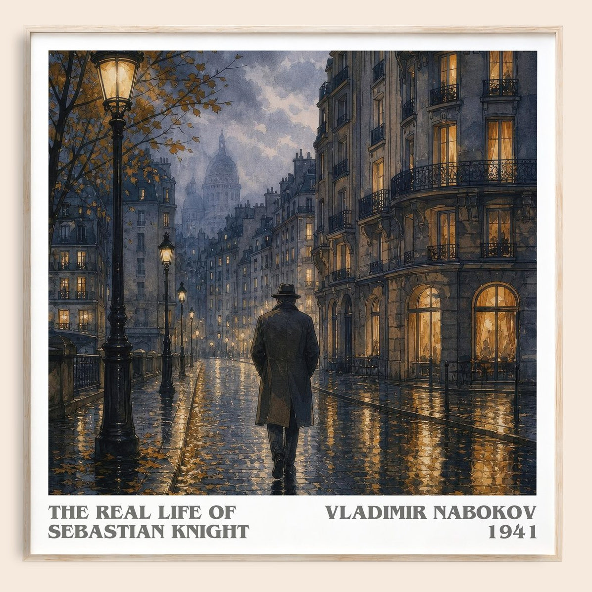 The Real Life of Sebastian Knight literary book poster by Vladimir Nabokov – framed literary art print
