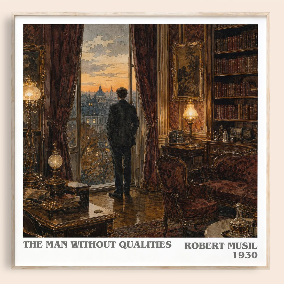 The Man Without Qualities literary book poster by Robert Musil – framed literary art print
