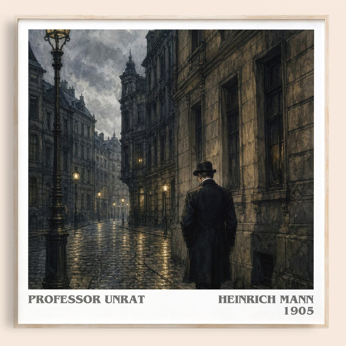 Professor Unrat literary book poster by Heinrich Mann – framed literary art print