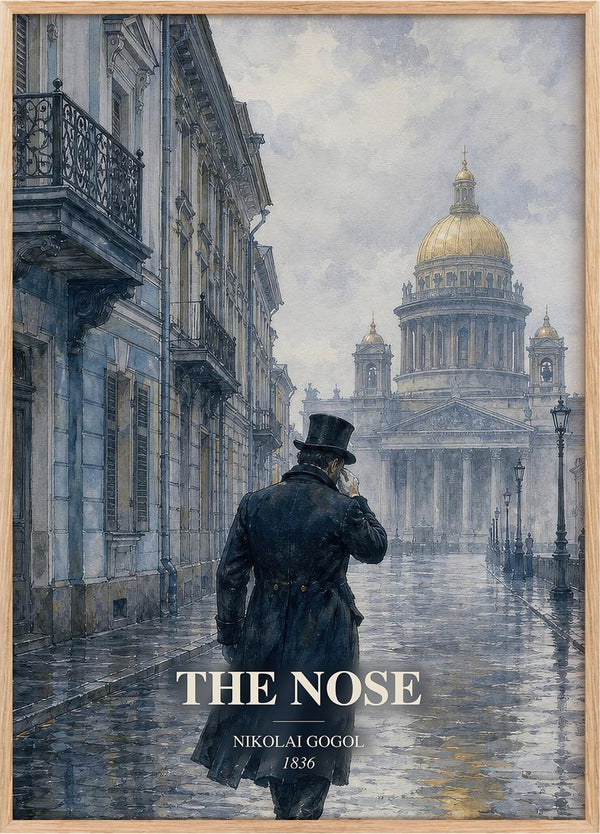 The Nose Book Watercolour Illustration by Nikolai Gogol
